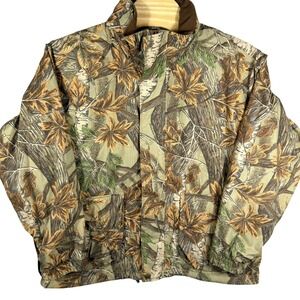 Columbia Hunting Jacket Mens XL Camo RealTree Leaf Hooded‎ Zip Outdoor Gorpcore